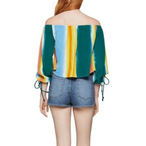 BCBGeneration Faded Stripe Balloon Sleeve Top SIZE - Picture 2 of 2